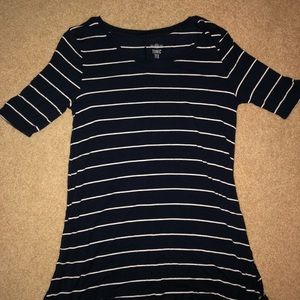 Blue and white striped T-shirt